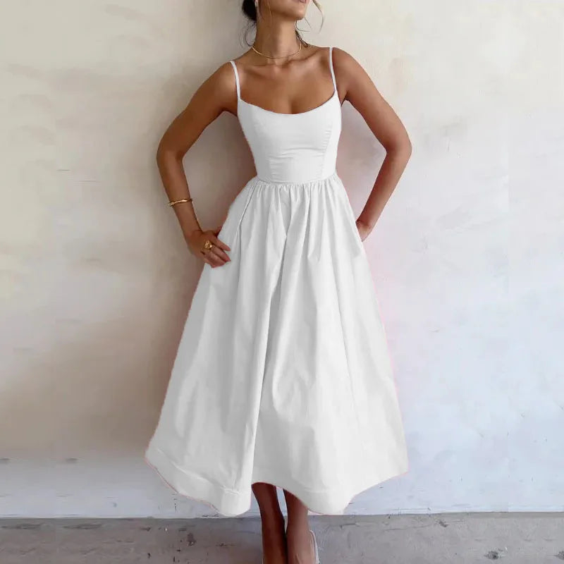 Abito Lungo Scollo U – Eleganza al Naturale