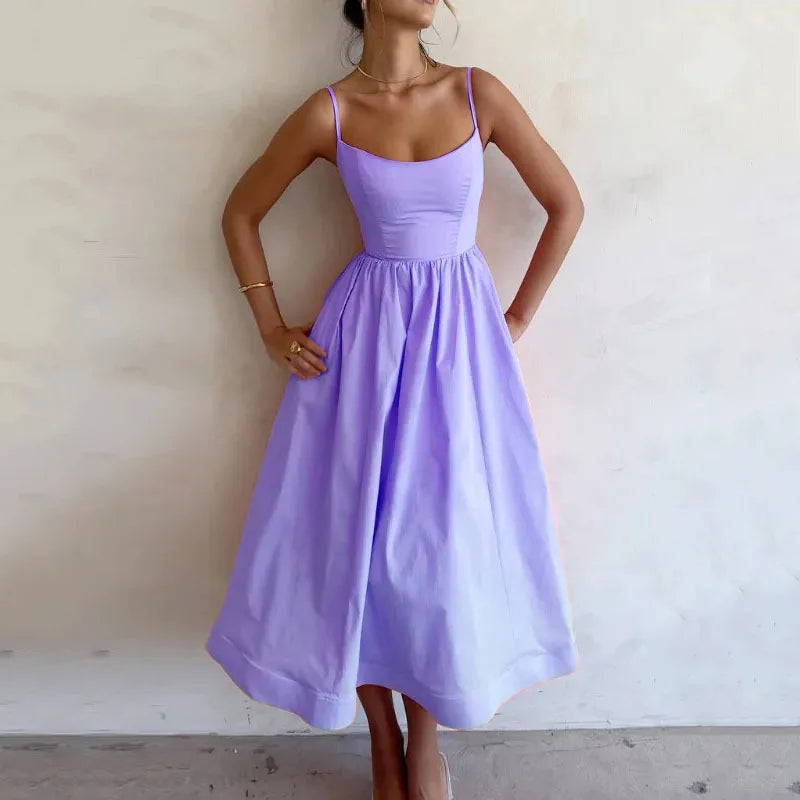 Abito Lungo Scollo U – Eleganza al Naturale